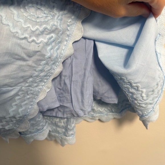 J. Marie Collection Ryan Baby Blue Embroidered Flutter Sleeve Sun Dress Size XS - Picture 9 of 10